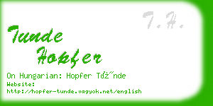 tunde hopfer business card